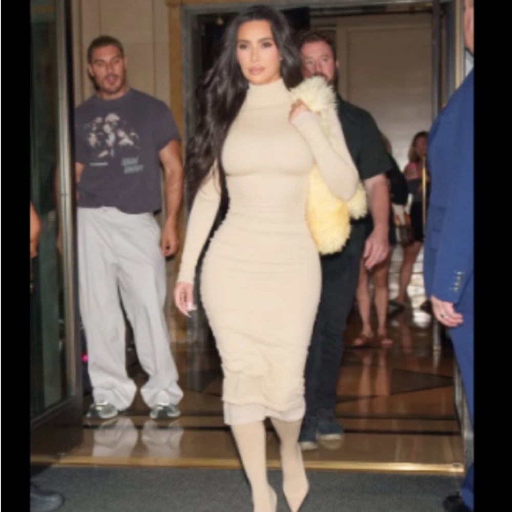 Elegant Tan Bodycon Dress